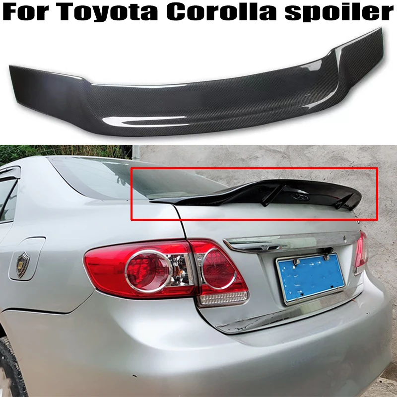 

For Toyota Corolla Spoiler 2009 2010 2011 2012 2013 R Style High Quality FRP/Carbon fibre Car Rear trunk cover wings spoiler