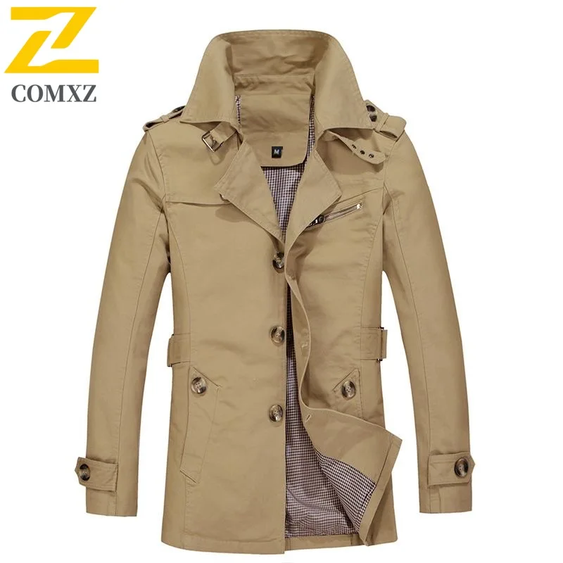 2024 Spring/Summer New Solid Color Medium Long Coat for Men, Casual, Loose, Comfortable, High Quality Large Size Windbreaker