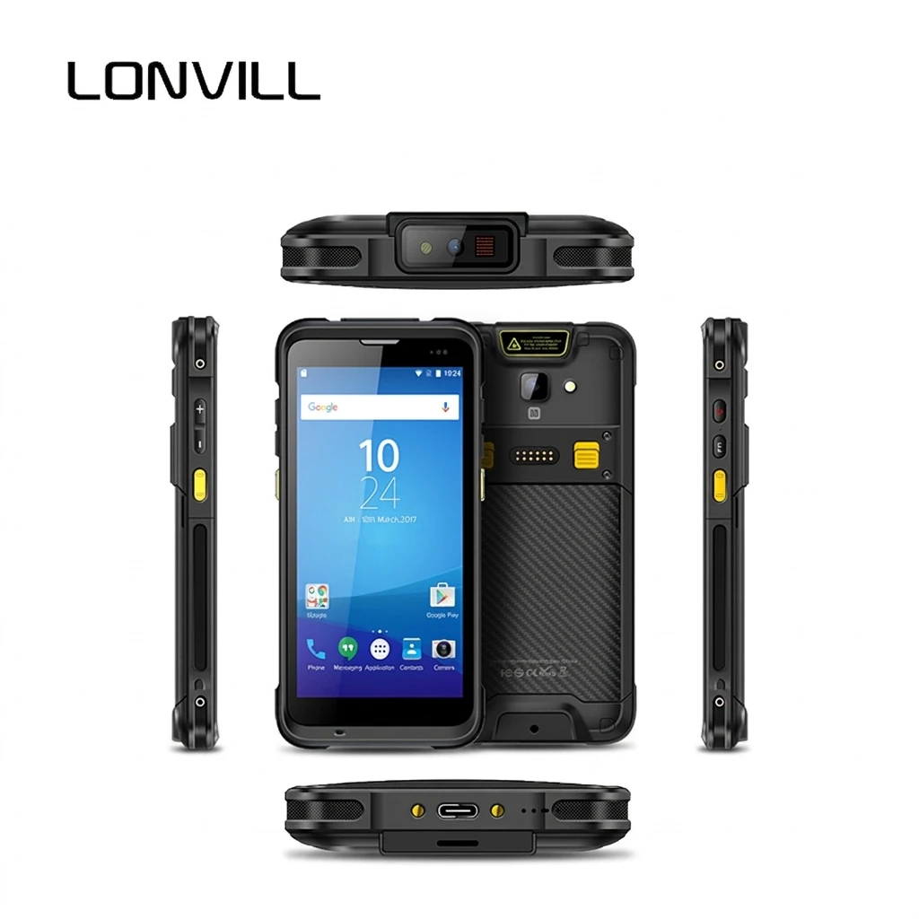 LONVILL Mobile Uhf Rfid Reader 5.5 Inch 1440*720 IPS IGZO HD Multi-touch Display Handheld Android Rfid Reader