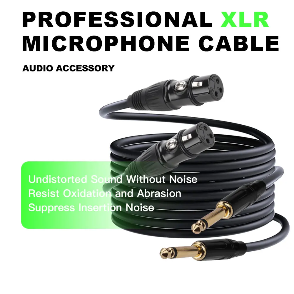 

6.35mm to XLR Female Balanced Audio Cable, Gold-Plated 1/4-inch Stereo to XLR Microphone Cable