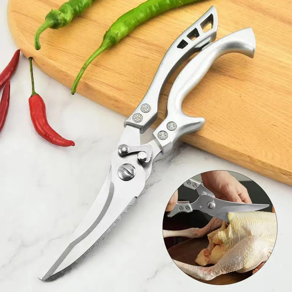 Sharp Heavy Duty Poultry Shears Multi-functional Stainless Steel Chicken Bone Shears Kitchen Scissors for Barbecue