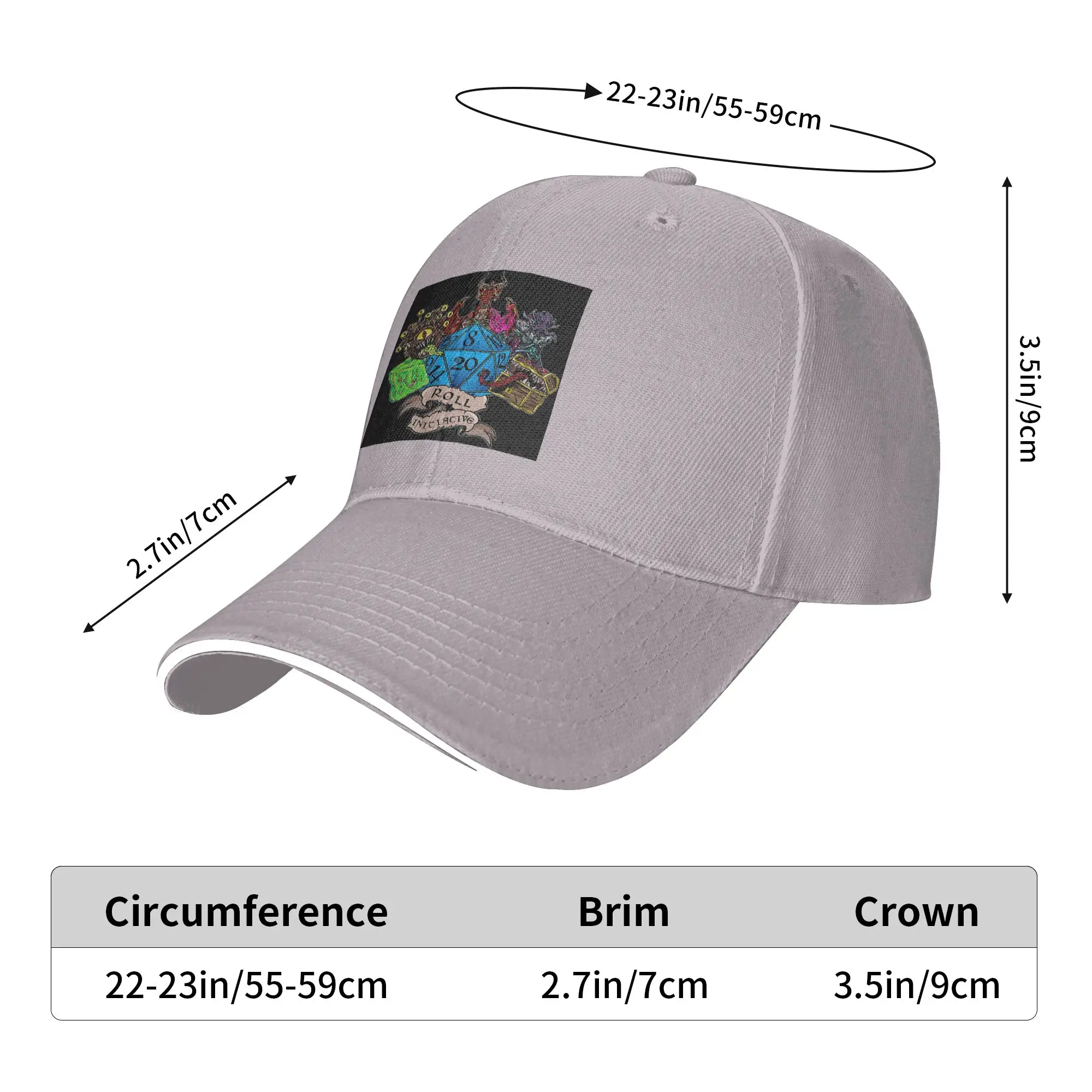 Roll Initiative Dungeon And Dragon Cap Casual Baseball Caps Adjustable Hat Hip Hop Summer Unisex Baseball Hats Customizable