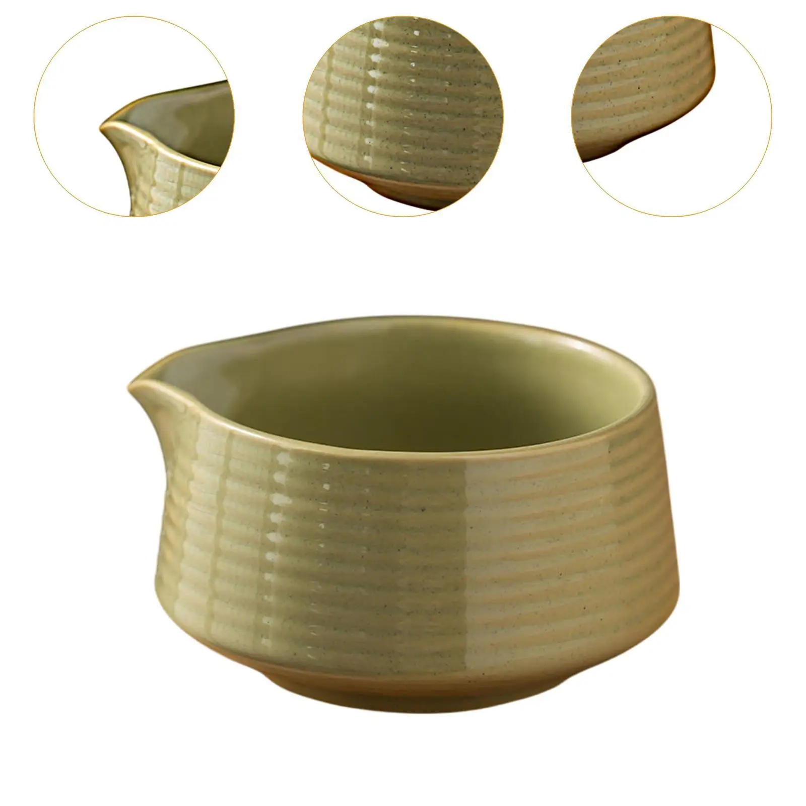 Matcha Bowl with Pour Spout Multifunctional Tea Making Tool Ceramic Bowl for Restaurant Kitchen Home Dining Room Tea Lovers