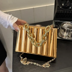 Luxury Gold Silver Women Party Evening Bag For Women Chain Clutch Handbag Purse Acrylic Transparent Crossbody Shoulder Bag Mini