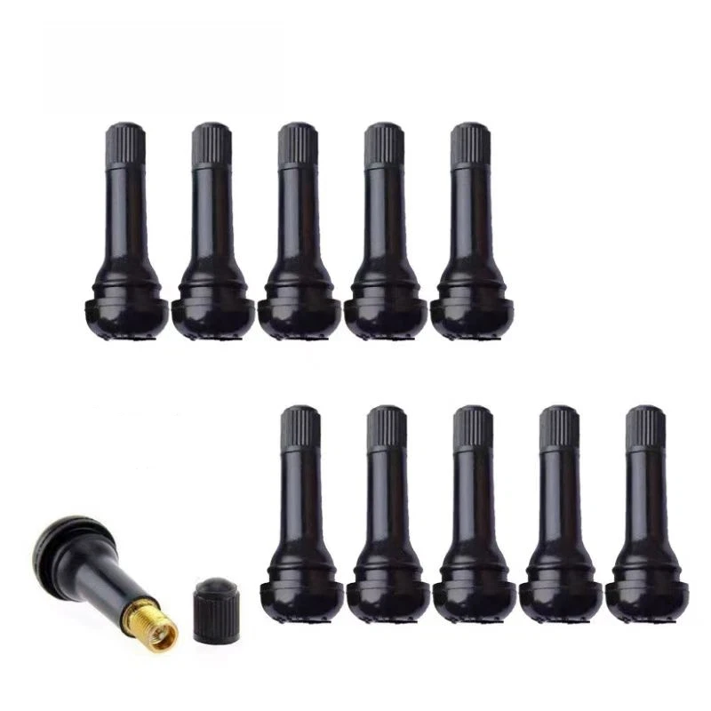 Black Tubeless Car Wheel Tire Valve Stems with Caps Snap in Type Rubber Tire Valve Stem Cover High Quality Car Accessories