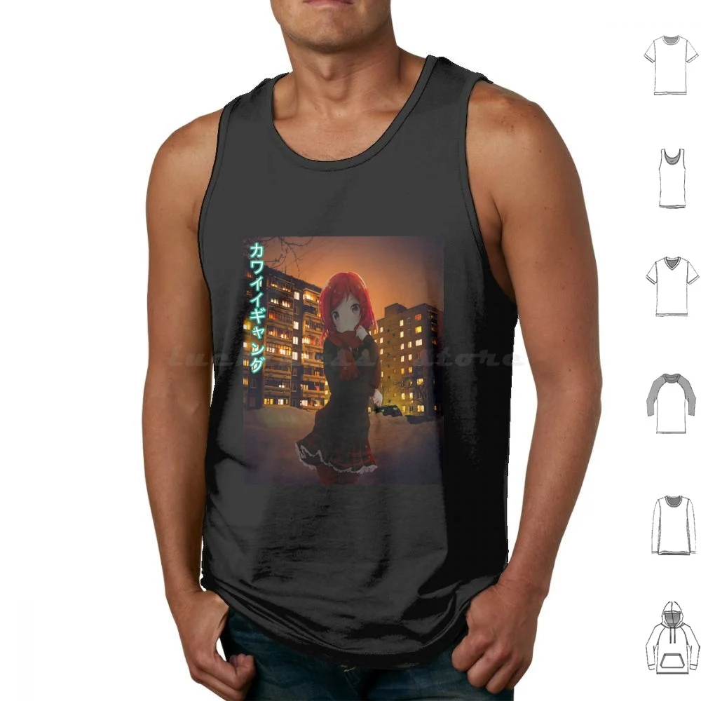 Anime Girl In A Neighborhood Tank Tops Vest Sleeveless Anime Girl Anime Kawaii Anime Kawaii Senpai Anime Edit