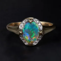 Creative New In Color Opal Oval rings for women Exquisite Light Luxury Engagement Ring Suitable for Daily Jewelry Gifts