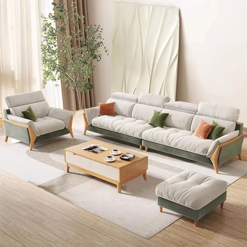 

Sofa living room cream cloud sofa simple log small apartment chenille fabric sofa modern