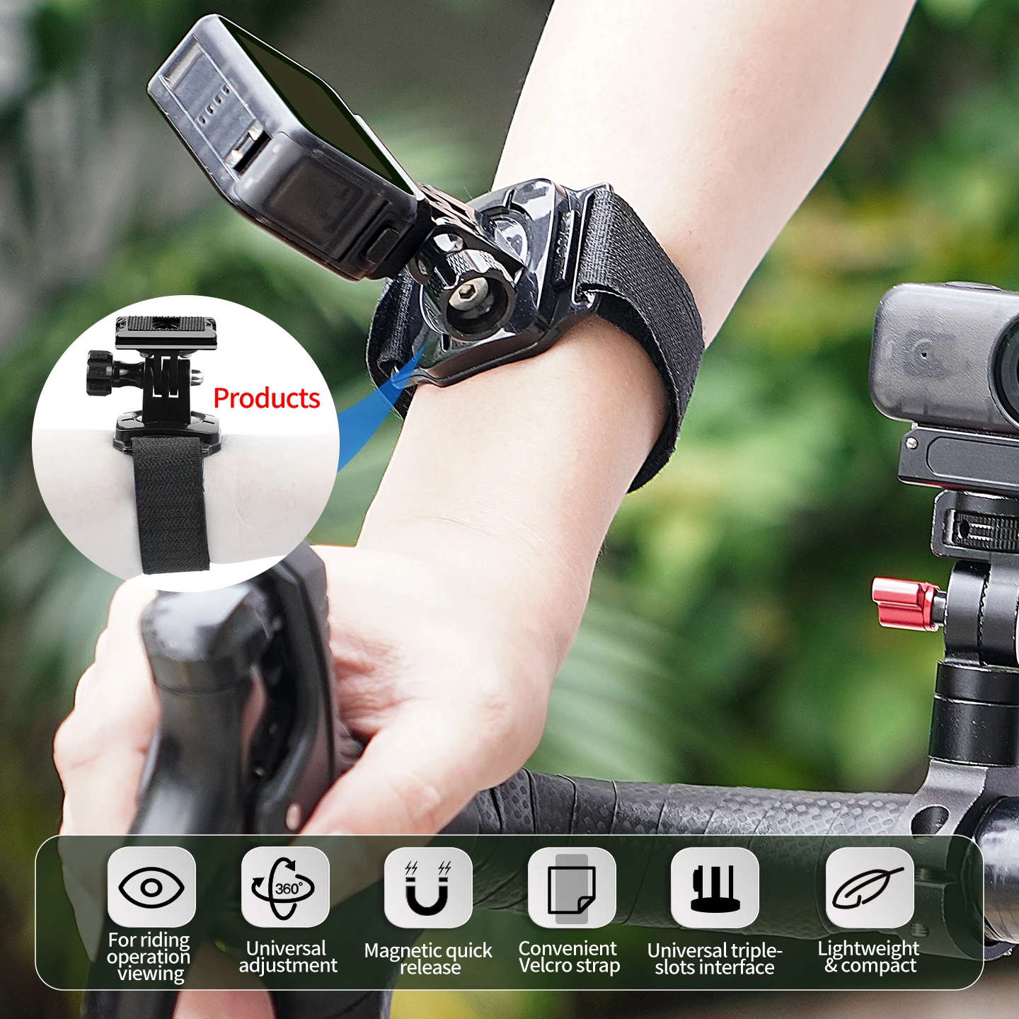 

Wrist Strap Adapter Magnetic NATO Rail Quick Release Base for DJI Action 6/Nano Transmission Module Outdoor Camera Vlog Shooting
