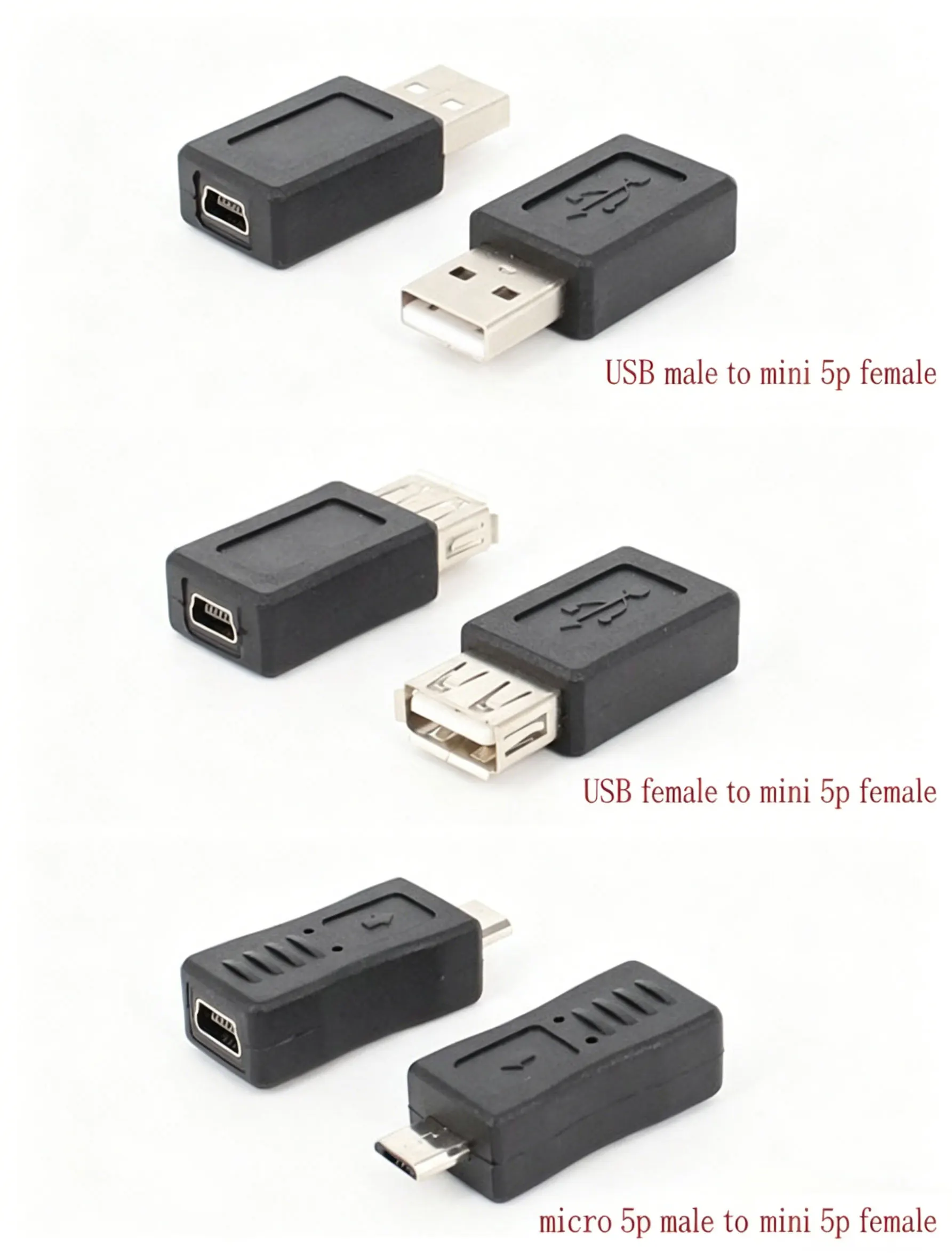 10Pcs/Set USB 2.0 Adapter Kit Universal Phone Computer USB Converter Plug Connector Set