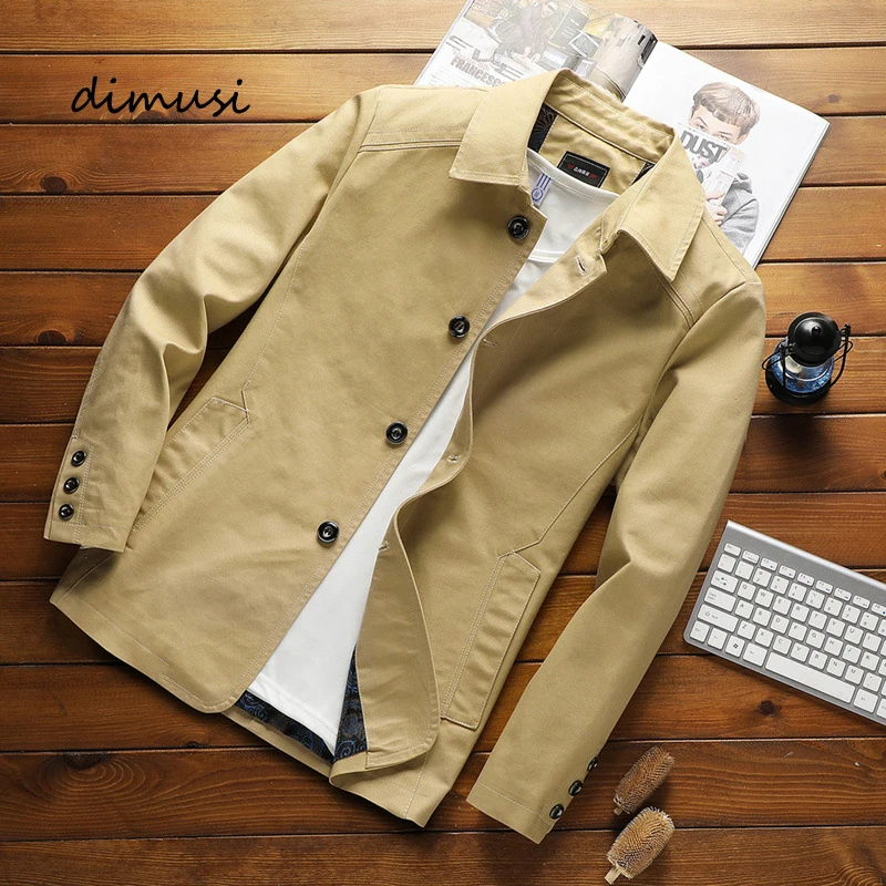 

Spring Autumn Men's Lightweight Jackets Casual Outdoor Men Windbreaker Trench Coats Fashion Men Cotton Lapel Business Jackets