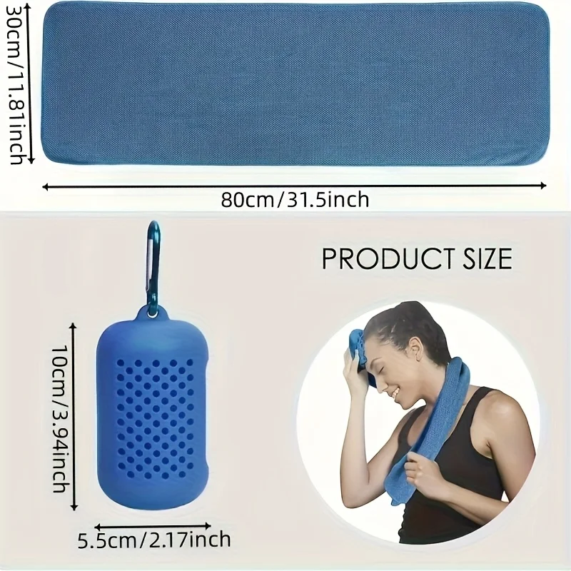 1 Quick-drying sports towel, ultra-light and breathable towel - 100% polyester knit fabric, breathable rectangular cooling towel