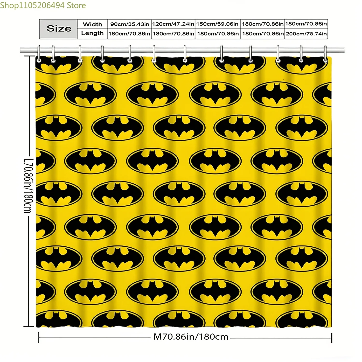 

Официальная занавеска для душа с тематикой Warner Bros., 1 шт. | Многофункциональная занавеска для ванной с логотипом Бэтмена, декор для ванной, занавеска для конфиденциальности