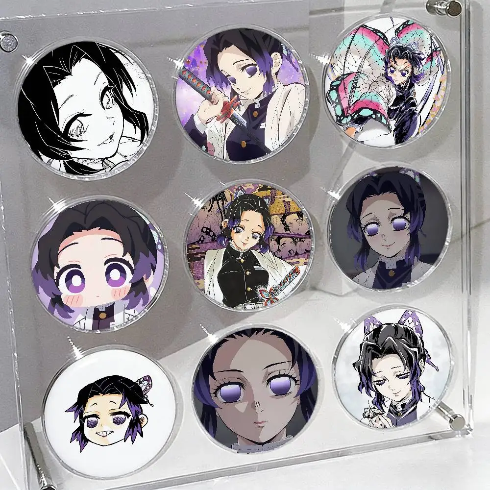 Cute S-Shinobu Kochos Badges Tinplate Soft Button Pin Brooch Metal Badge Custom Jewelry Accessories Hat Bag Lapel