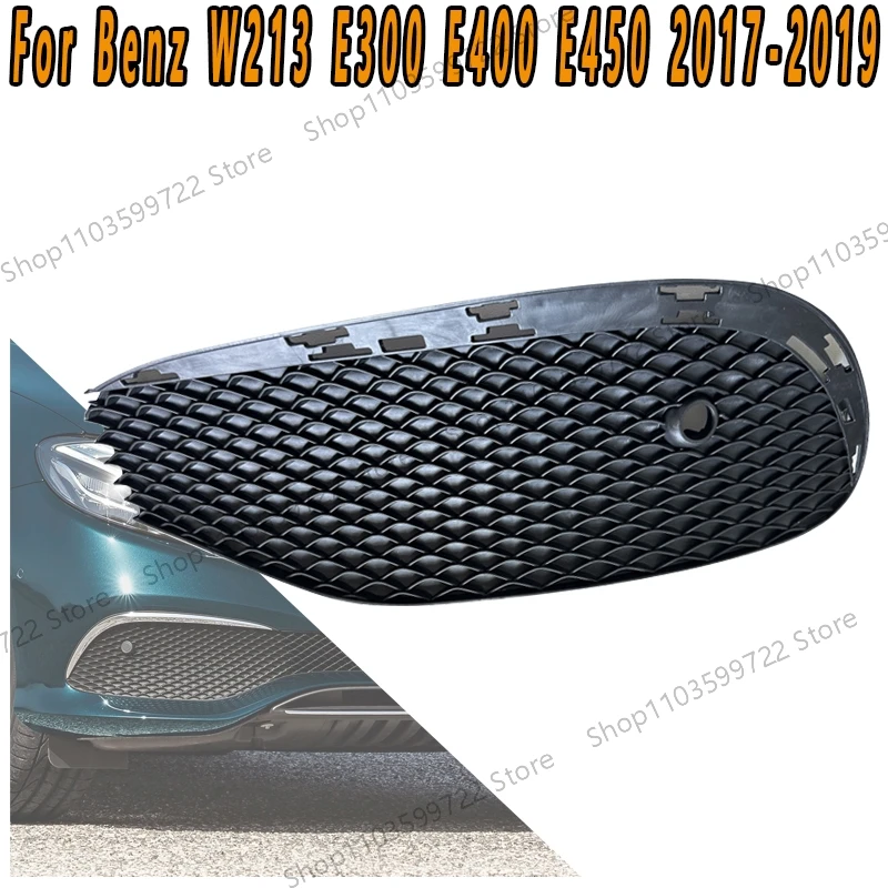 

Для Mercedes-Benz W213 E300 E400 E450 2017-2019: Рамка противотуманной фары, накладка на передний бампер, гальванизированная серебристая отделка, аксессуары