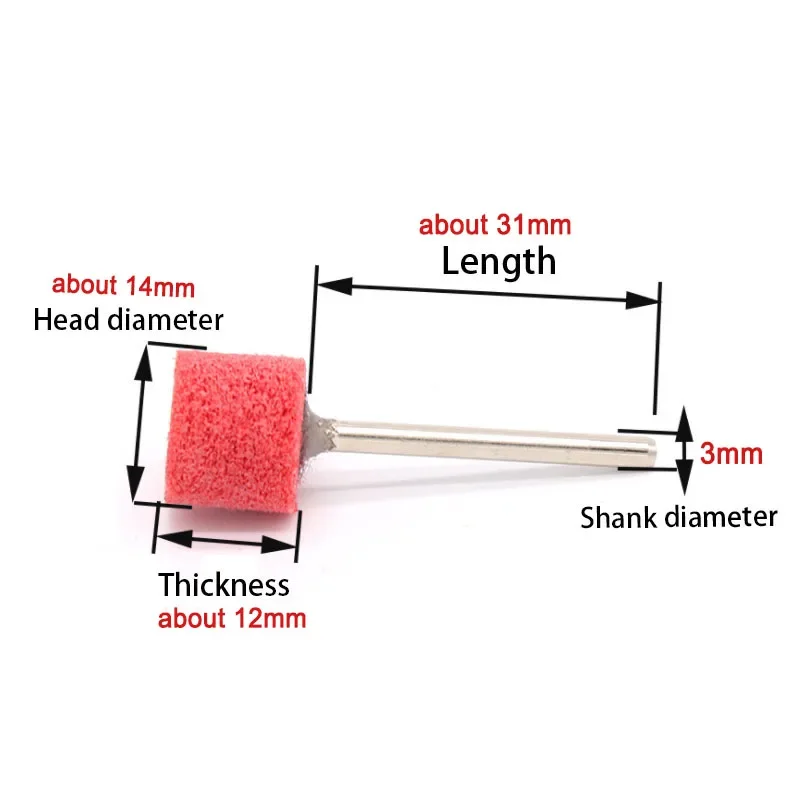 3mm Shank Fiber Grinding Head Wheel Abrasive Mini Brush Drill Scouring Pad Nylon Polishing Grind Head Tool 150-1000Grit