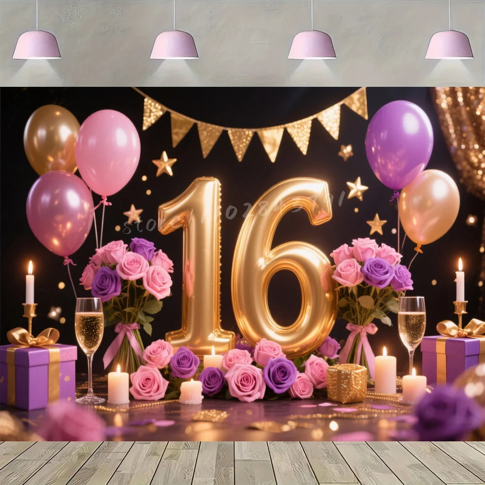 16 18 20 30 35 50 60 80th حفلة عيد ميلاد خلفية الفينيل خلفية بالون هدية شمعة ديكور التصوير الدعامة راية كابينة تصوير