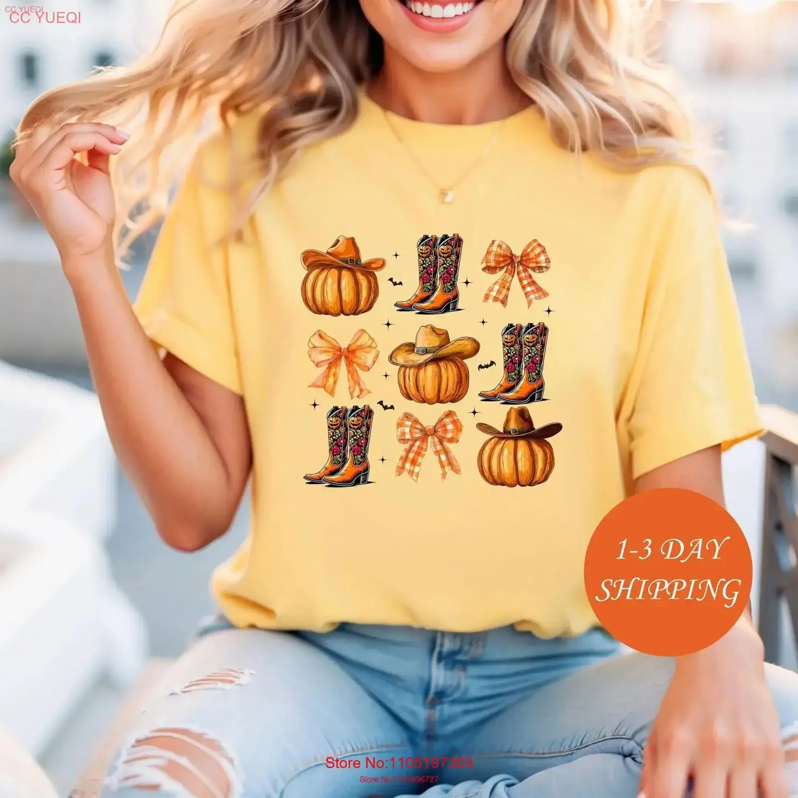

Футболка Howdy Pumpkin Hanksgiving в западном стиле, пастушка на Хэллоуин, кокетка с бантом, винтажная стираная дышащая стильная повседневная футболка
