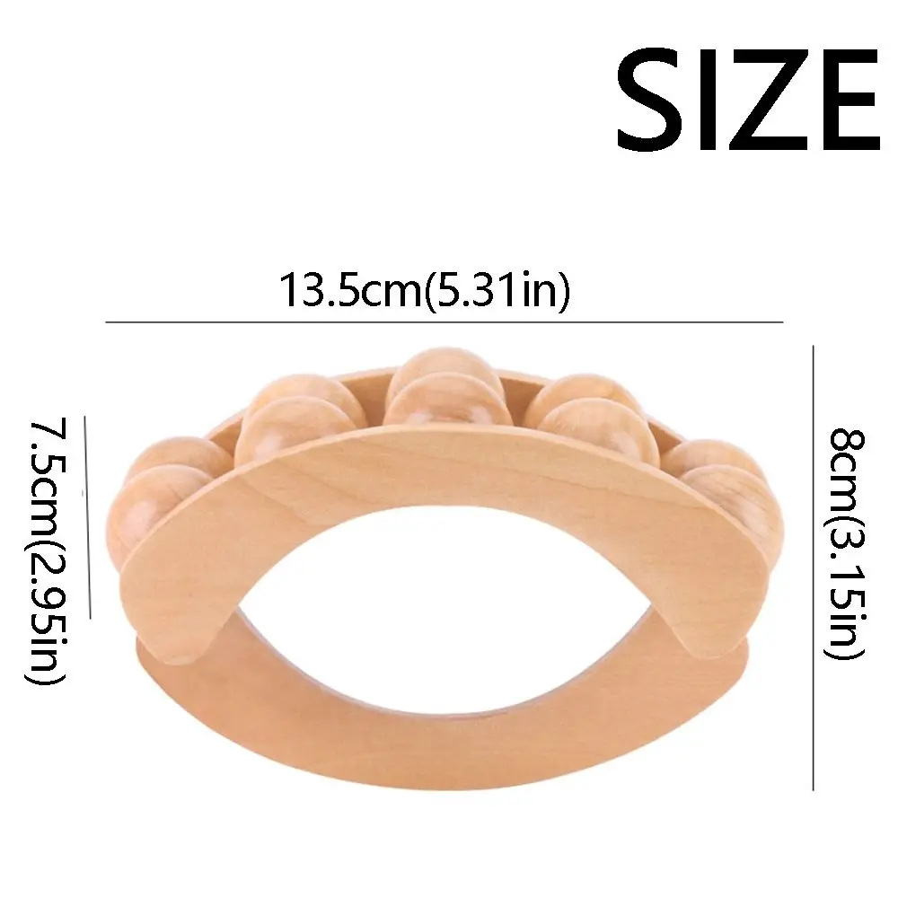 Natural Wood Massage Roller Tool Wooden 10 Bead Muscle Roller Massager Manual Tool Handheld Lymphatic Drainage Roller