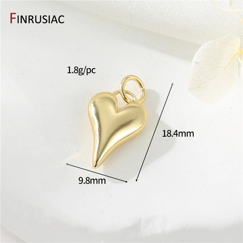 Multi Styles 14K vergoldetes Messing Herz Charms für Schmuckherstellung Zubehör, DIY Ohrringe Armband Halskette Anhänger Zubehör – Detail 30