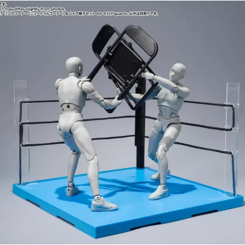 Bandai Shf สําหรับ Action Figure Act แหวน (Neutral Corner) และชุดเก้าอี้พับอะนิเมะอุปกรณ์ต่อพ่วงของเล่นเครื่องประดับตกแต่ง