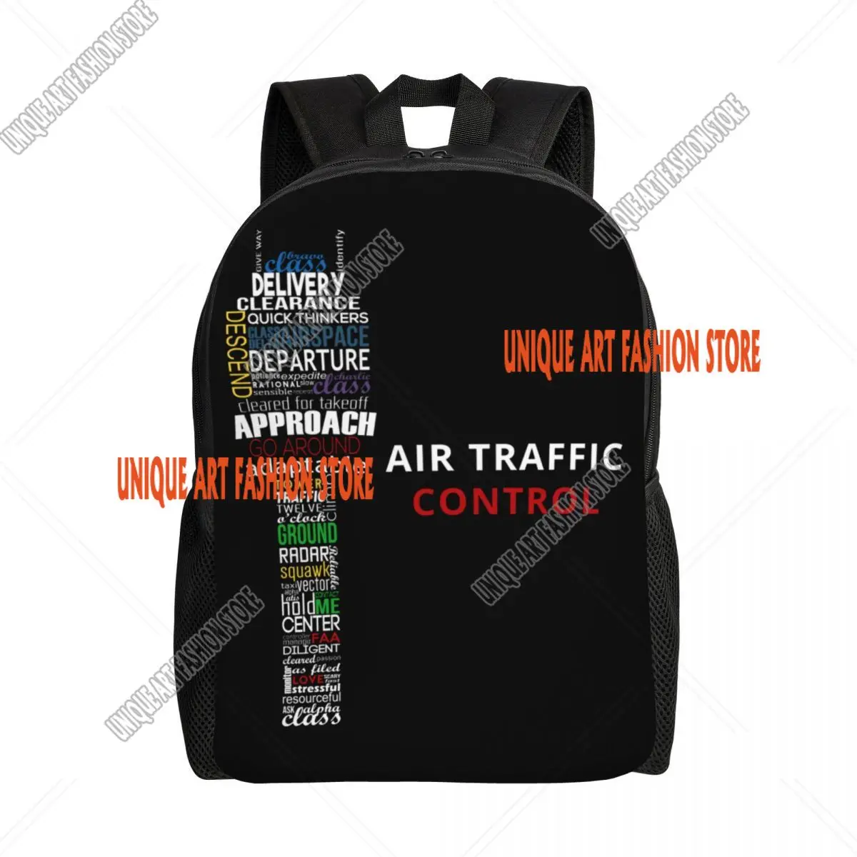 Personalized Air Traffic Controller Backpacks Women Men Basic Bookbag for School College Pilot Air Fighter Bags