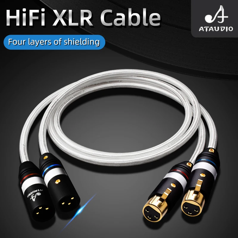 HiFi XLR Audio Cable Supreme Reference 7N OCC Silver mixed 2XLR Balance Cable for Microphone Mixer Amplifier