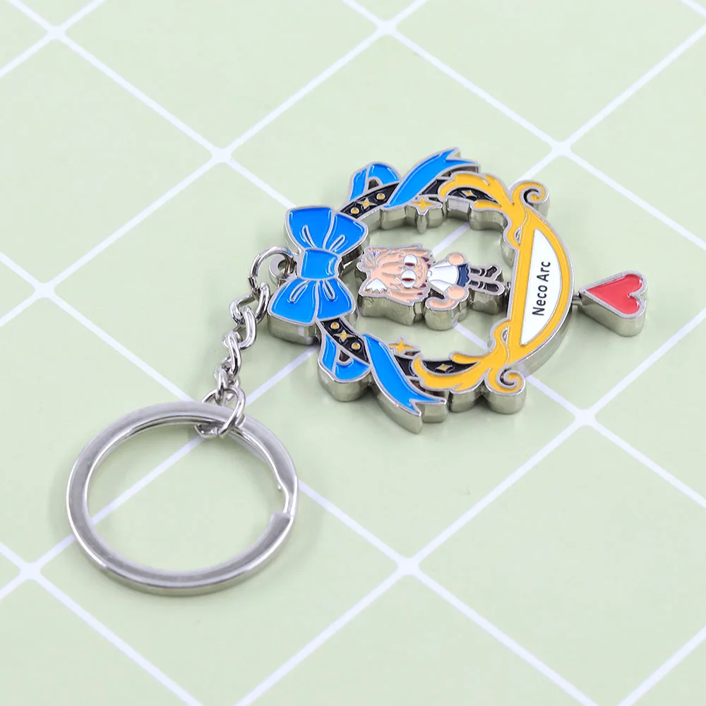 Anime Tsukihime Neco-Arc Drehbarer Schlüsselanhänger Doppelseitiger Drehender Katzenmädchen-Schlüsselring Kawaii Figur Metallanhänger Taschendekoration Fan-Geschenk – Detail 5