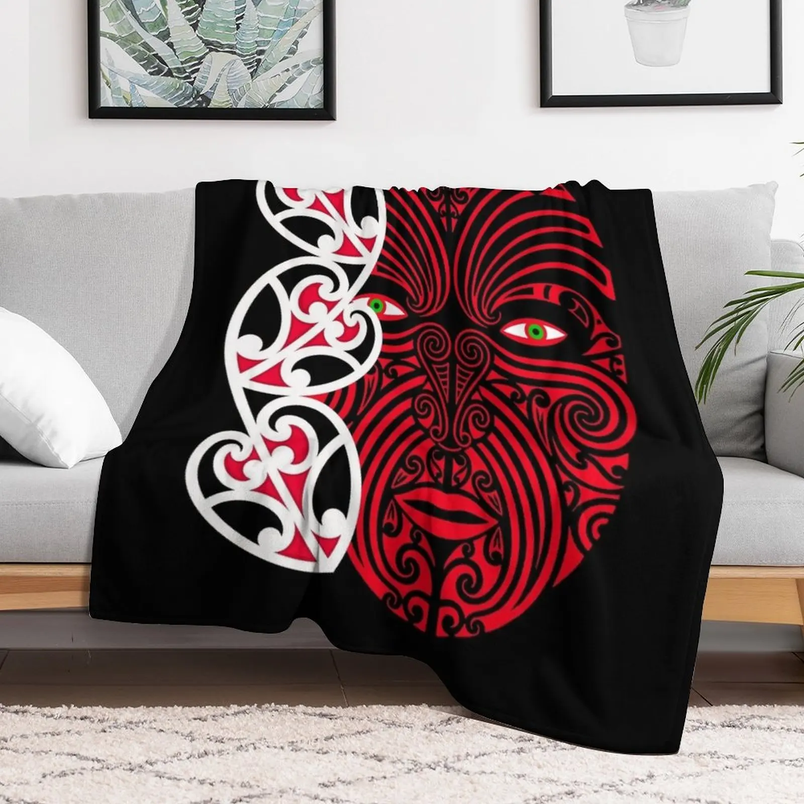 Maori face Throw Blanket Single Warm Tourist Blankets