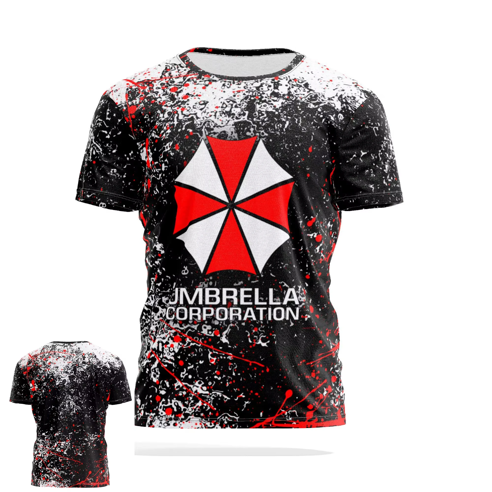 Resident Evil Umbrella 3D Print Sport Quick-dry Breathable Men T-shirt Outdoor Street Casual Parent-child Short Sleeve Clothihng