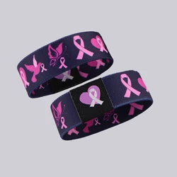 Breast Cancer Awareness Bracelets for Women Pink Ribbon Wristband Bracelets Bangles Jewelry Nurse Doctor Accessories Gifts