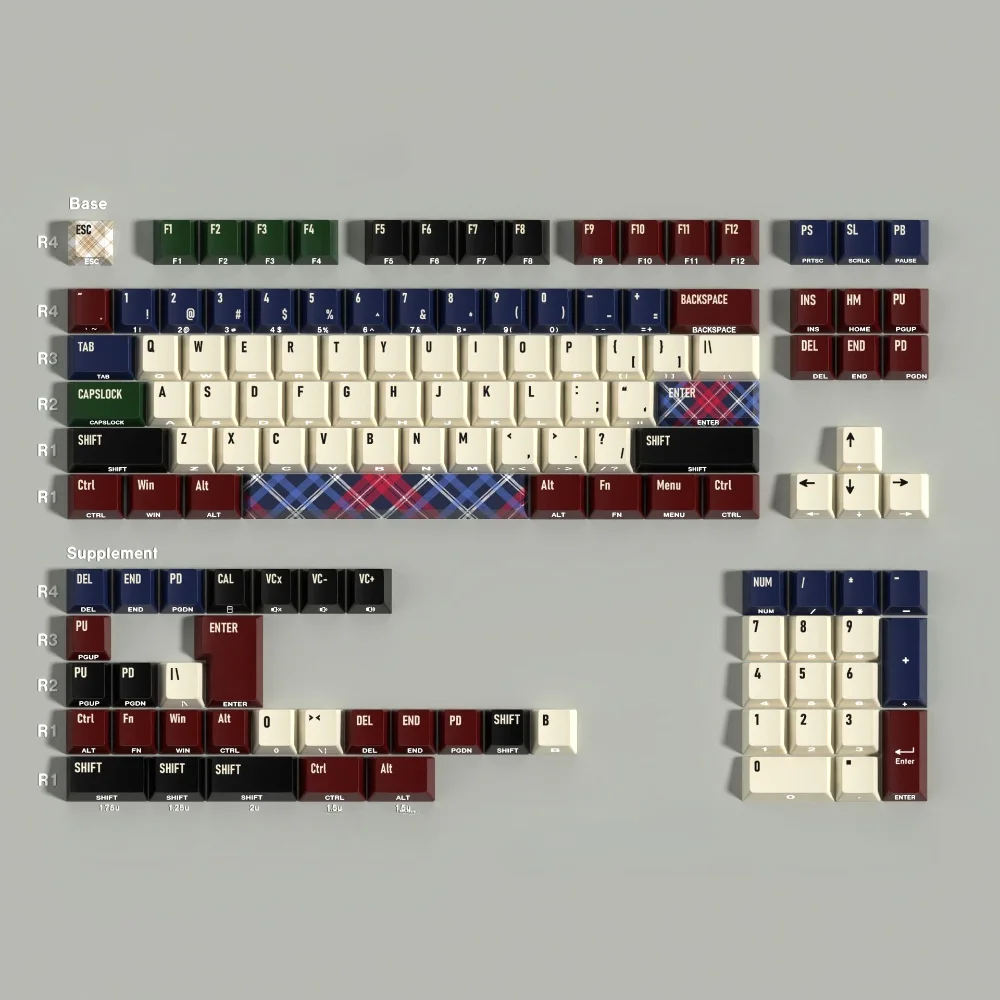 

Retro Keycap Set PBT 130 Key Cherry Side Engraved Translucent Multi Language Compatible 61/75/87/104/108 Mechanical Keyboard