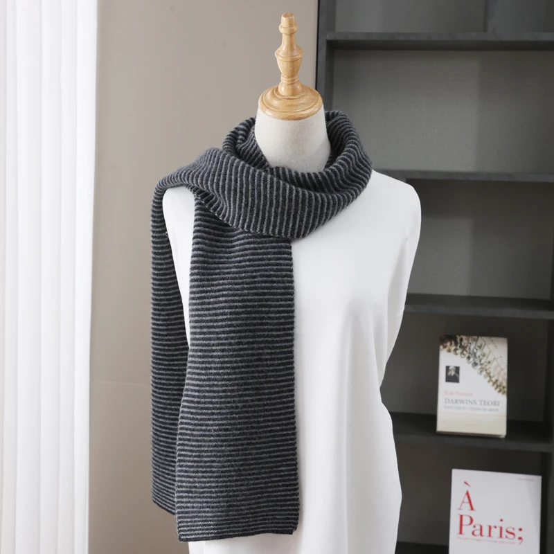 

Autumn And Winter New Women's Knitted Striped Shawl Fashion Wool Scarf Casual Warm Commuting Joker