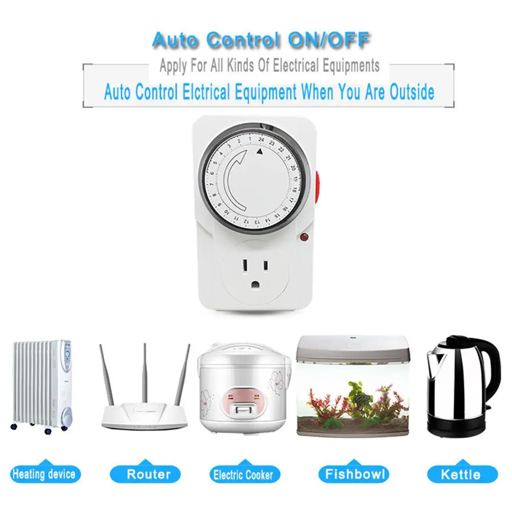 Hour Programmable Mechanical Timer Switch Universal Socket  Timer 220V 16A Europe Plug EU plug