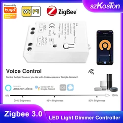 Tuya ZigBee 3.0 Wifi Dimmer Controller LED Lights AC 100-240V 0/1-10V RGB Lamp Control Smart Life APP for Alexa Google Home