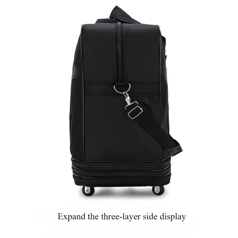 Folding Expandable Travel Bag Waterproof Oxford Large Capacity Men Suitcase Bag Women Travel Luggage Bag With Wheels