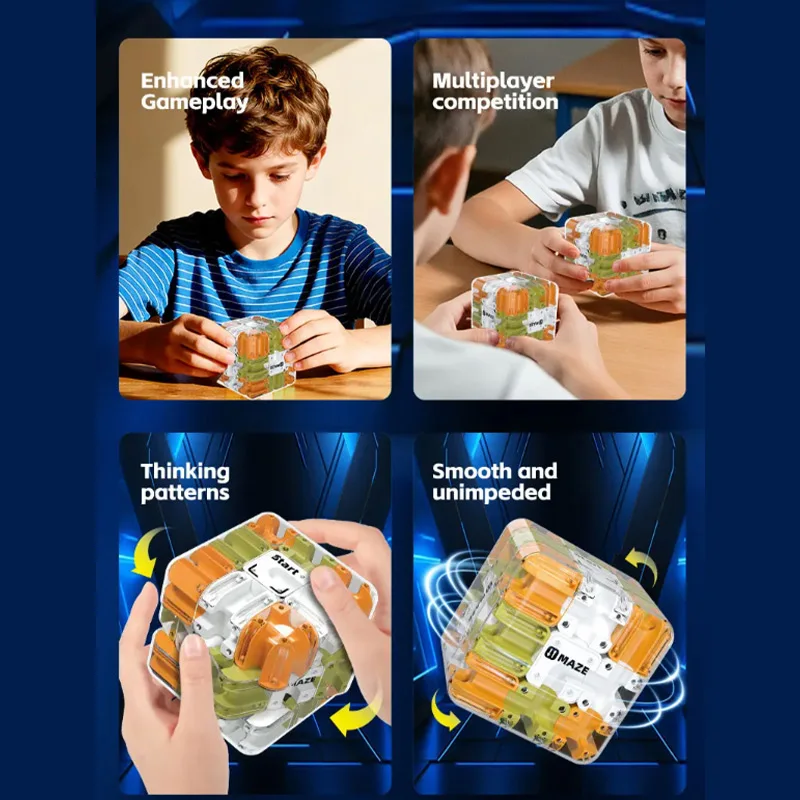 ลูกบาศก์เขาวงกต 3 มิติ ของเล่นฝึกสมาธิสำหรับเด็ก เกมปริศนาสร้างสรรค์ ฝึกสมอง เสริมสร้างการคิดเชิงตรรกะ ลดความเครียด ของเล่นเสริมพัฒนาการ