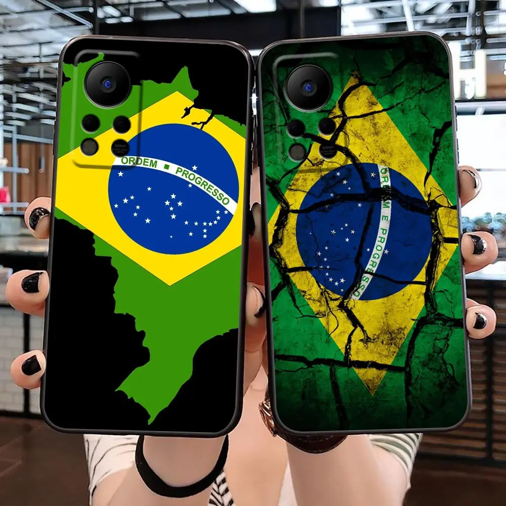 Funda Case For Infinix TECNO SPARK 7 6 Air Go 5 Pro HOT 20 20I 20S 5G 12 12I 11 10 10I 10S 8 9 Play Case Flag Of Brazil Football