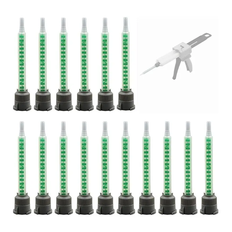 [NEW!A08R】 50Pcs Epoxy Adhesive Mixing Nozzle Static Mixing Nozzle Mb6-16 Mixing Tube (1:1Ratio) For AB Glue Liquid Mixer