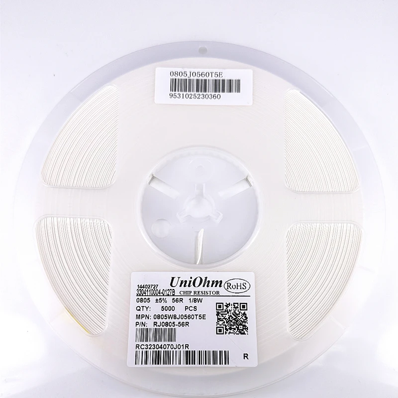 (100pcs) 0805W8J0560T5E [Patch resistance 56Ω ± 5%1/8W ±100ppm/℃ 0805]