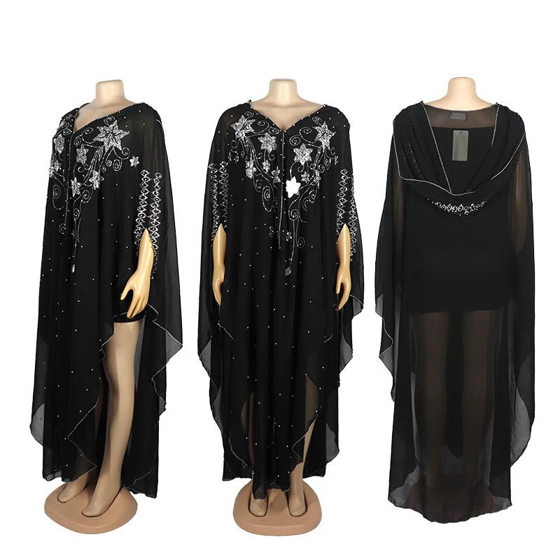 Women Muslim Dress Long African Dress Pearl  Rhinestones Formal Muslim Robe Gown Kaftan Arab Jilbab Abaya Islamic Maxi Dress