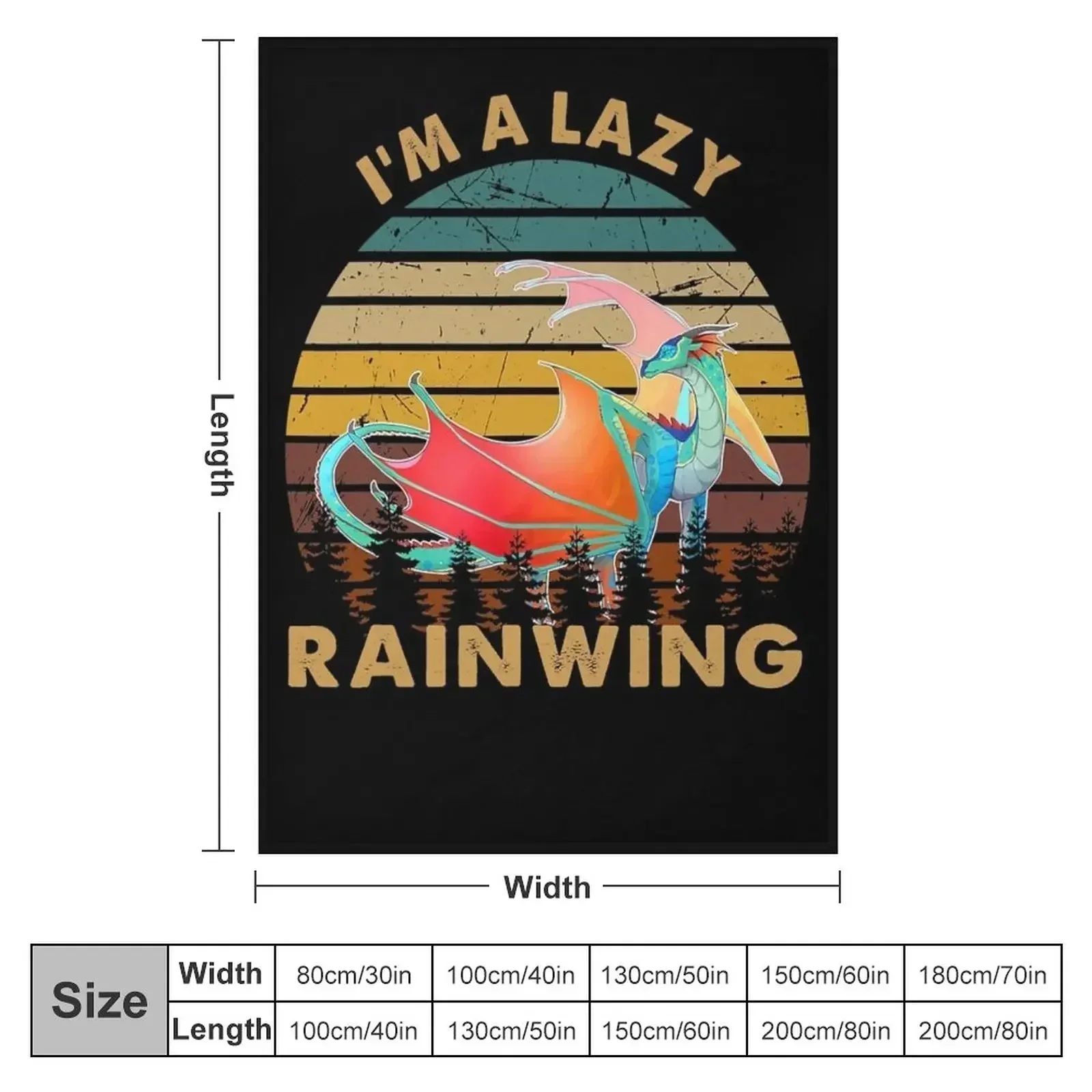 I'm A Lazy Rainwing Dragon Vintage Wings Of Fire Shop Gifts Throw Blanket Warm Luxury Blankets