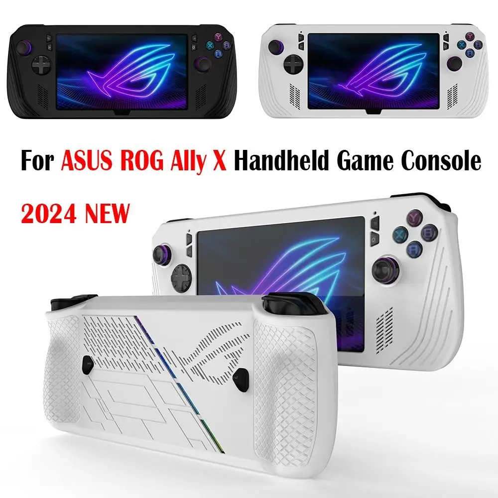 For ASUS ROG Ally X 2024 New Gaming Handhelds Protective Case Silicone Game Console Cover Anti Slip Soft Host Shell Accessories