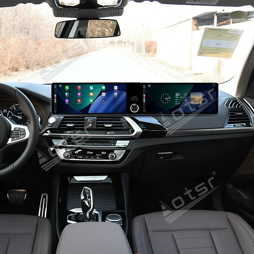

Двойной 12,3-дюймовый автоматический Carplay Android 13.0 для BMW X3/X4 EVO 2017-2018 Автомобильный радиоприемник Мультимедийный плеер GPS Стерео головное устройство