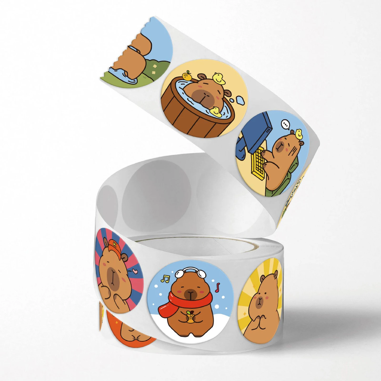 100-500pcs Capybara Thank You Sticker Cartoon Label Sealing Stationery DIY Decoration Scrapbooking School Supplies image 5