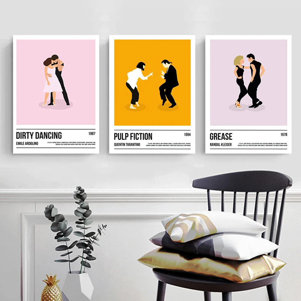 

Pulp Fiction Movie Wall Art Poster Classic Dirty Dance Home Decor Canvas Painting Modern Room Decoration Mural Pictures Prints
