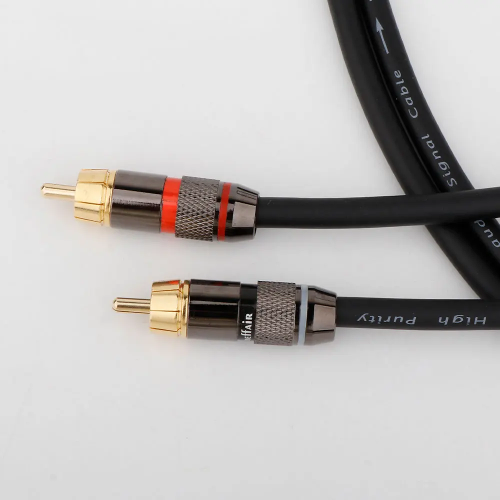 Paar 2RCA zu 2RCA Verbindungskabel 6N OFC Versilbertes RCA-Audiokabel für Heimkino DVD TV Verstärker CD – Detail 19