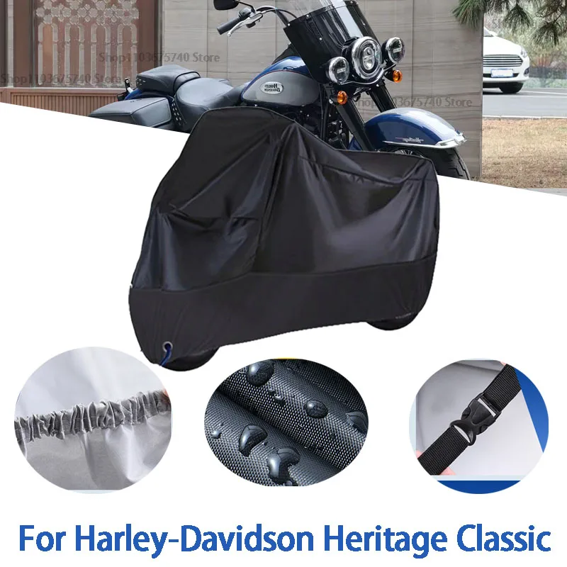 

Motorcycle Full Covers For Harley-Davidson Heritage Classic Car Outdoors Sun Protection Dust No Ear Thicened Oxford Clothckover