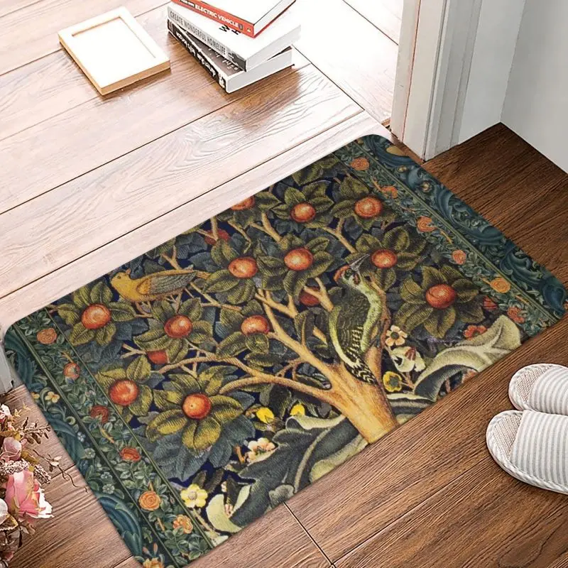 William Morris Animal Pattern Front Door Mat Anti-Slip Quick Dry Indoor Doormat Entrance Kitchen Balcony Rug Toilet Carpet