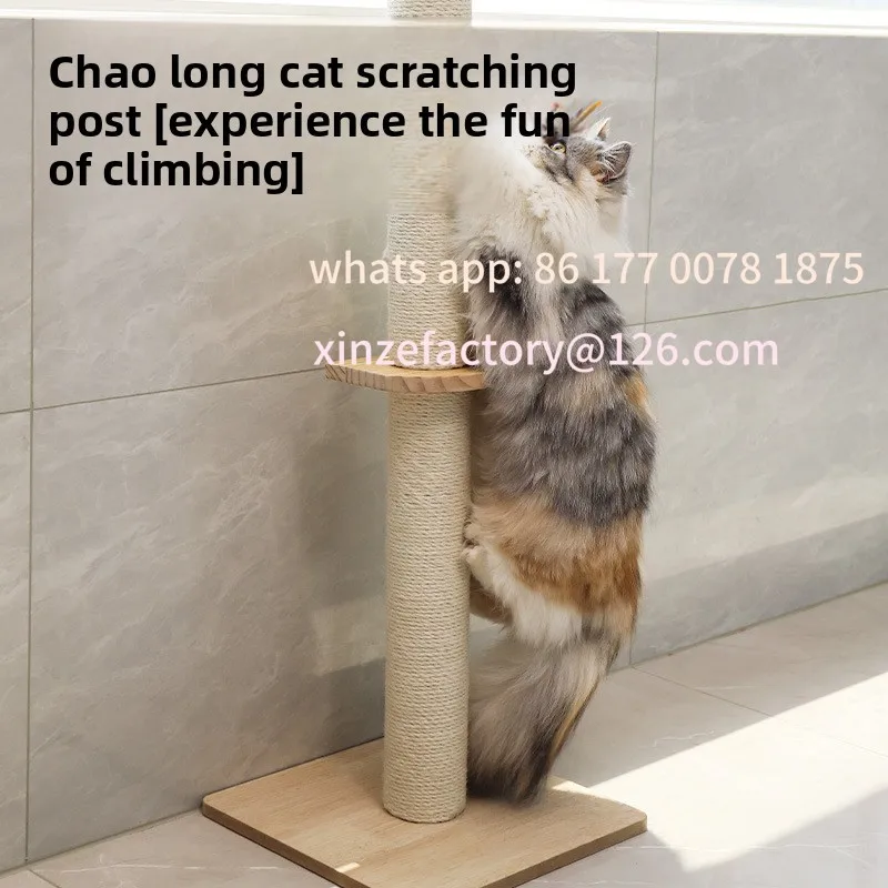 Customizable  Wood  Climbing Frame Tower Floor to Ceiling Pet Furniture Jum Platform Scratch Post for Kittens